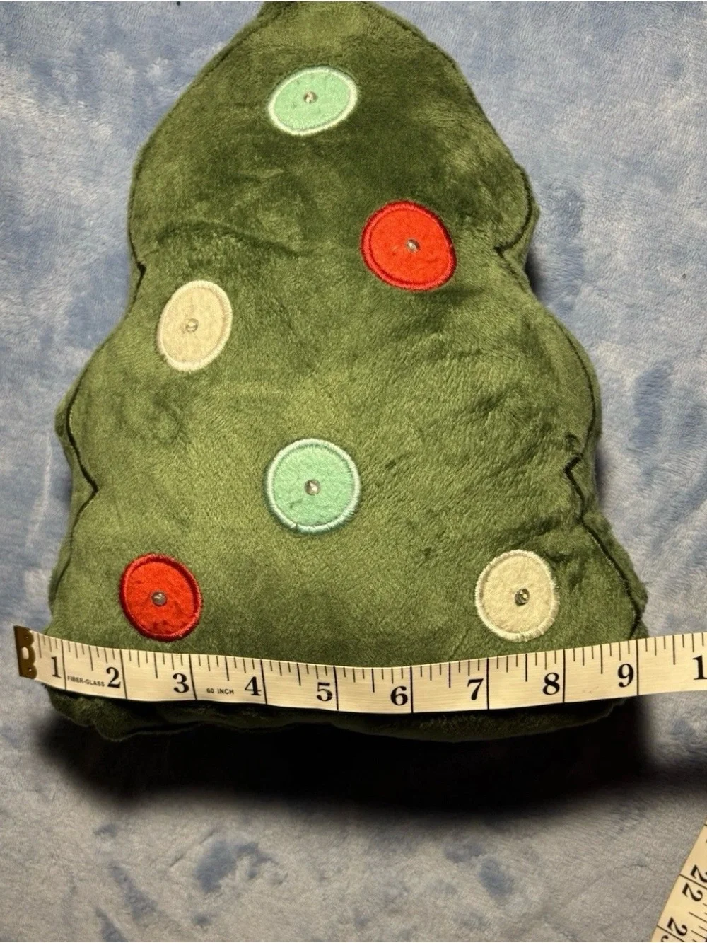 Christmas Tree Shaped Decorative Plush Pillow Green Red Fabric Ornaments
